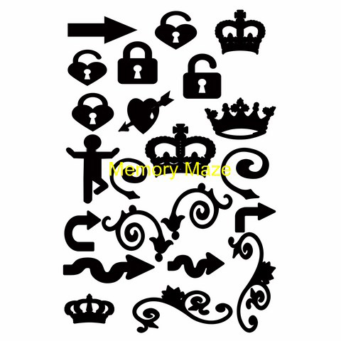 locks arrows crowns flourishes  pocket pages  100x150- min buy 3